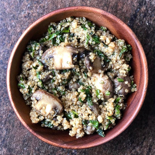 Mushroom, Spinach Quinoa Bowl