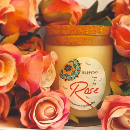 Happy Soul's Love and Joy Rose Fragrant Soy Candle