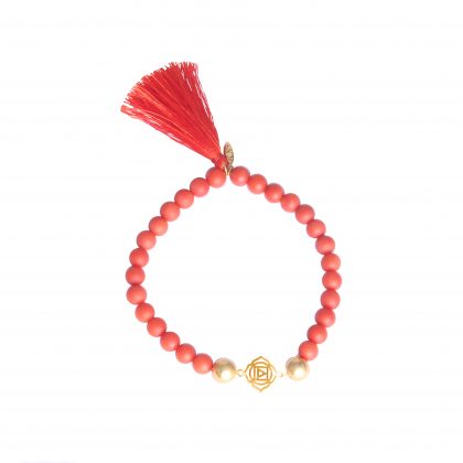 Karma Koncept Mala Bracelet Root Chakra S925 GP Coral