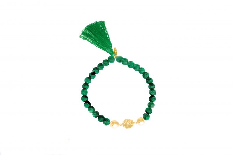 Mala bracelet crown chakra malachite GP