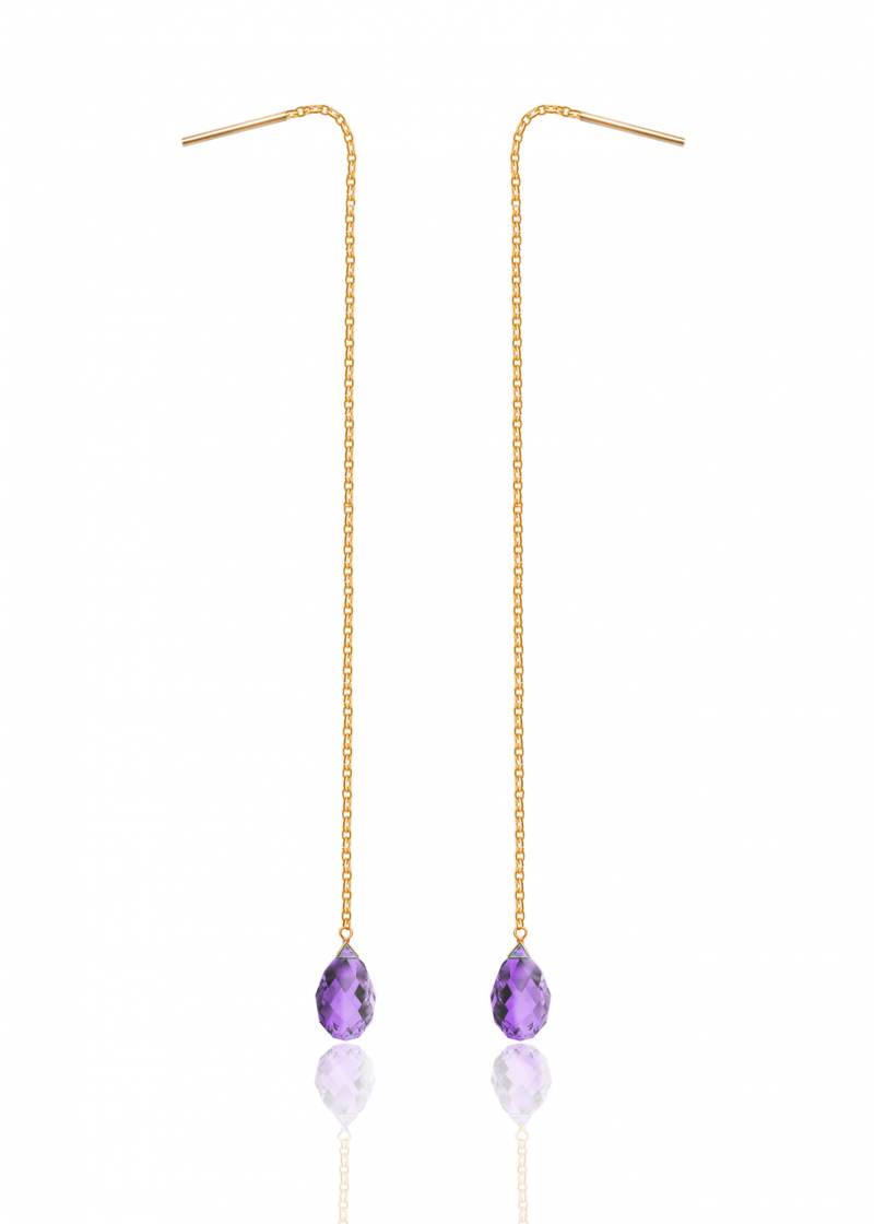Drop earrings Purple GP