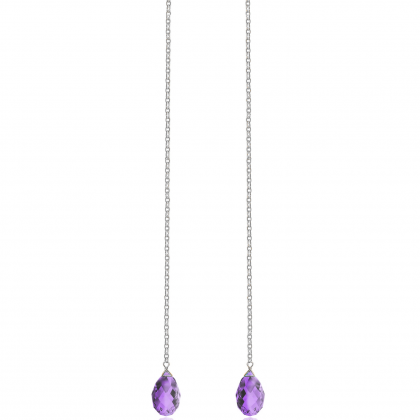 Drop earrings Purple SILVER