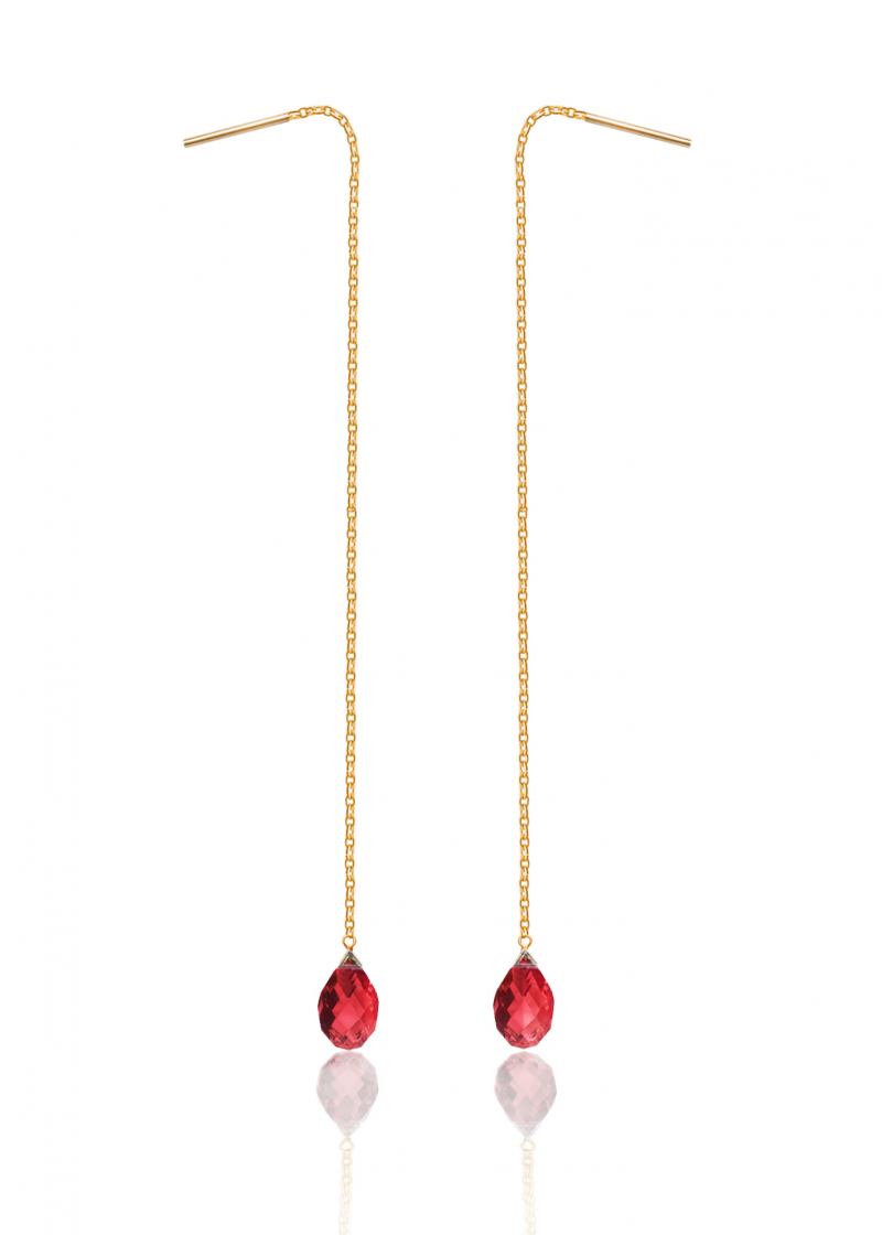 Drop earrings Red GP