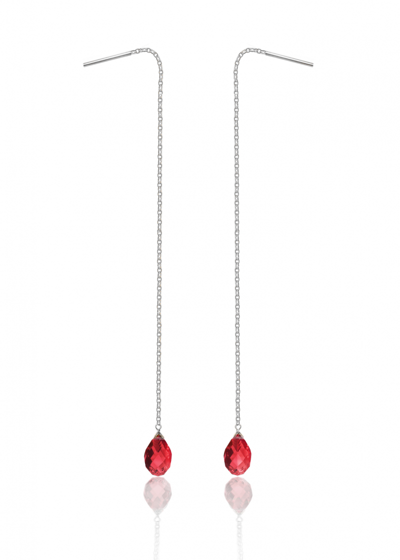 Drop earrings Red SILVER