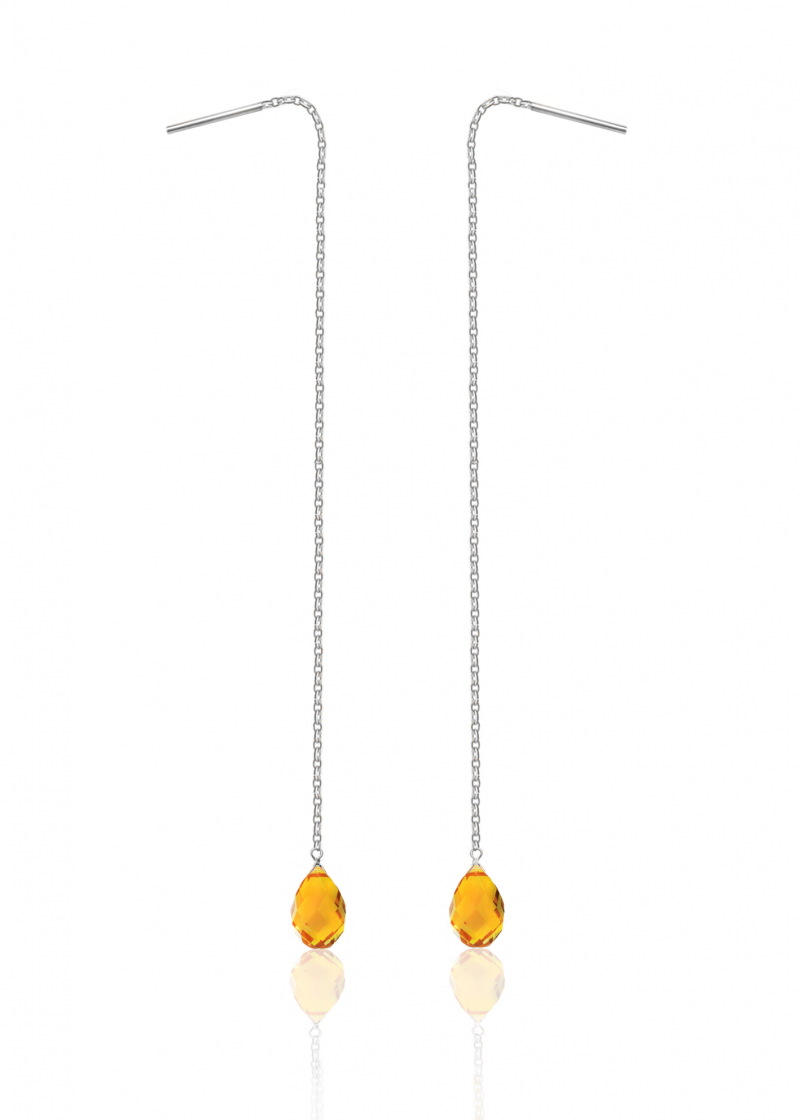 Drop earrings orange SILVER