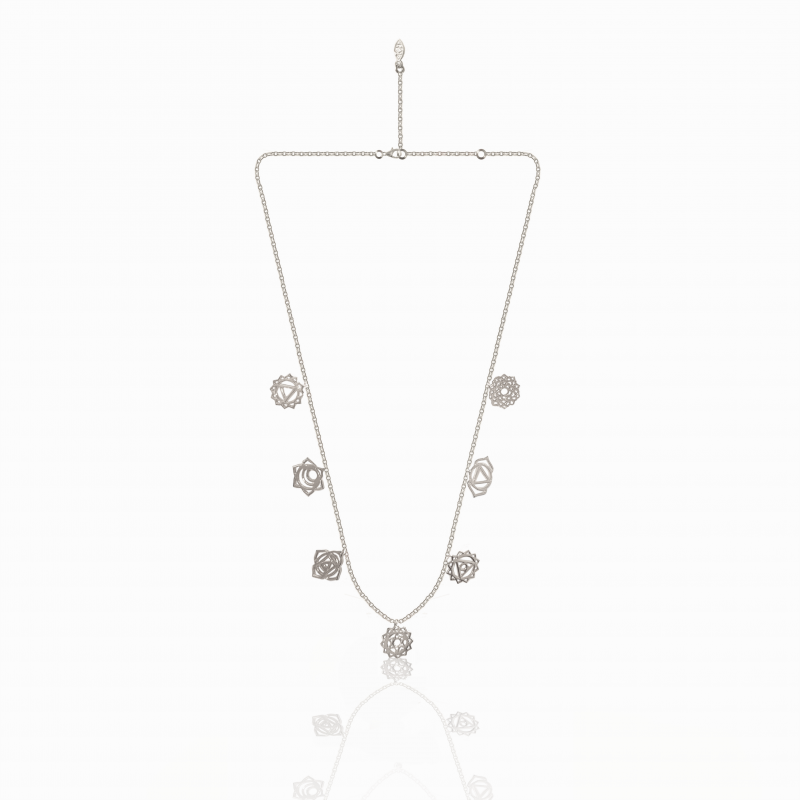 Full power 7 chakras necklace Silver