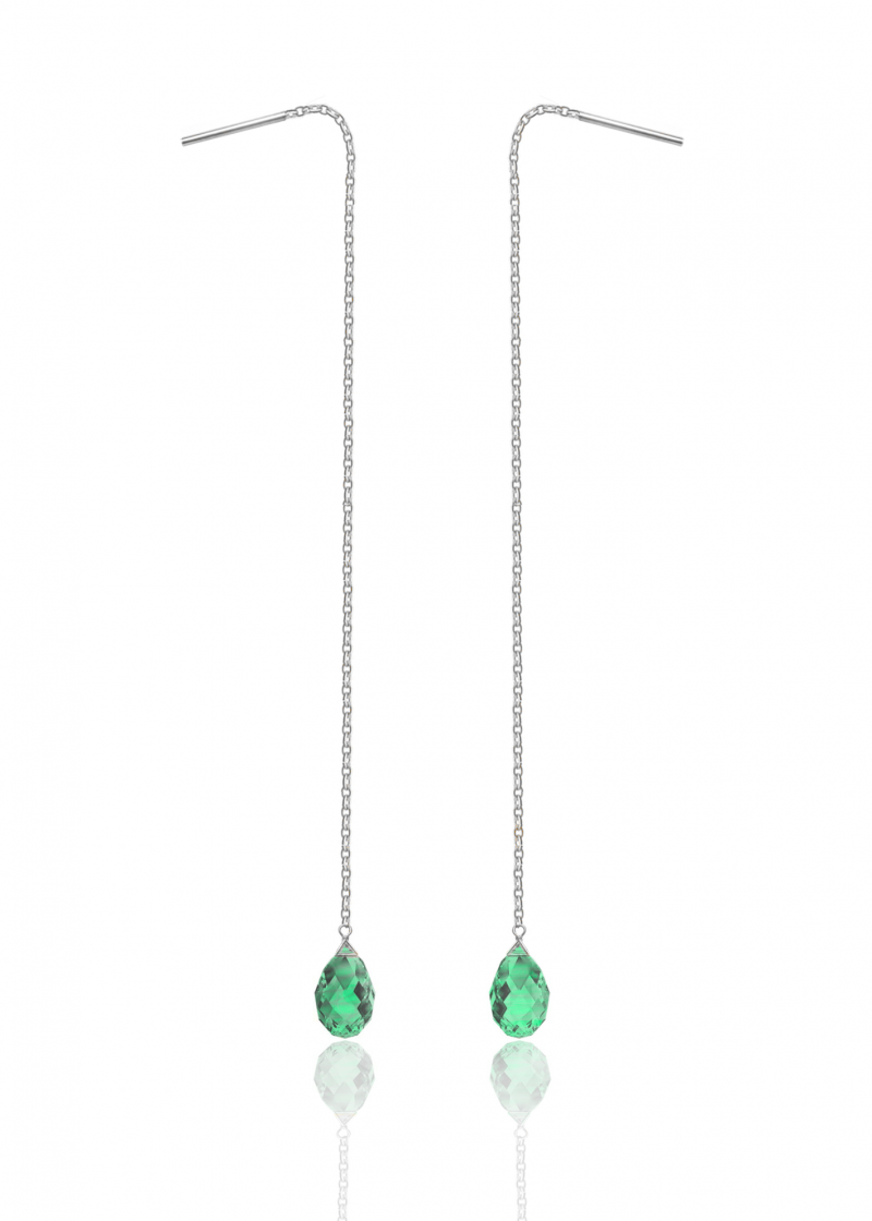 Karma Koncept Parallel Drop Earrings Green Drop S925 (1nos)